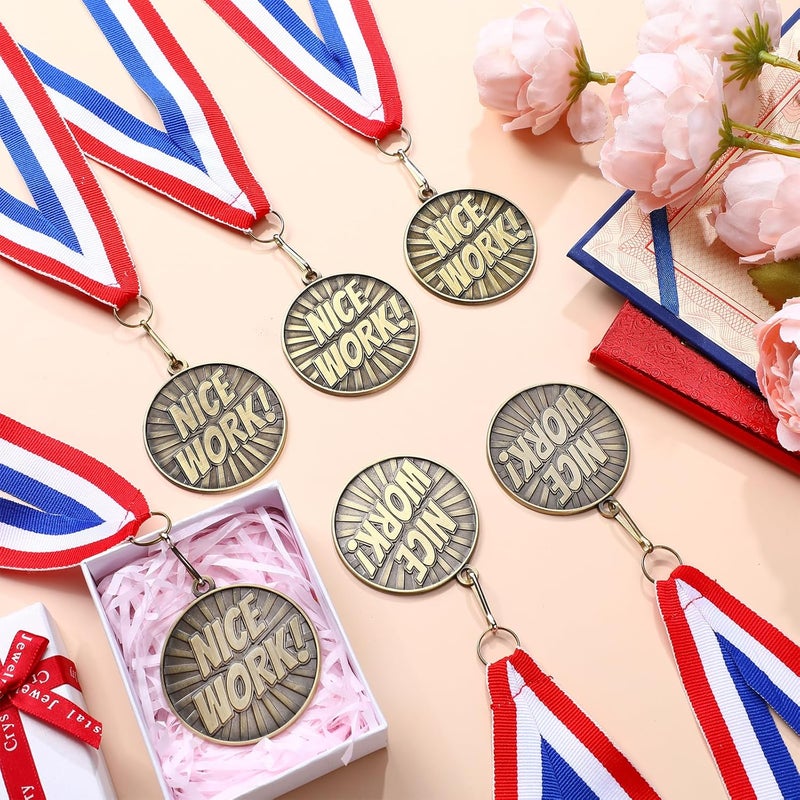 Quelay 30 Pcs 2'' Gold Awards Medals Bulk Winner Medals with Neck Ribbons Encourage Team Participation for Adults Trophy Award Prize Gift Competitions Graduation Party - Image 4